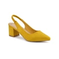 thumbnail image 1 of BLISSFUL STEP Women's Block Heel Pumps Slingback Heels Yellow 6, 1 of 7