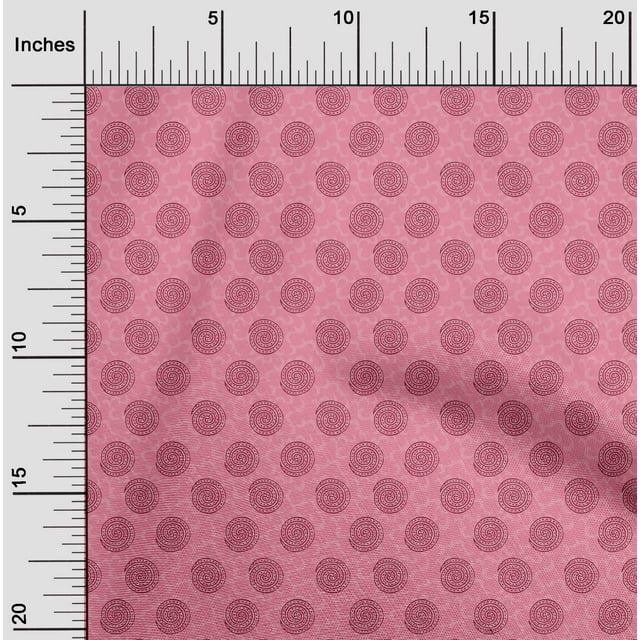 oneOone Silk Tabby Fabric Spiral Block Print Fabric By Yard 42 Inch Wide