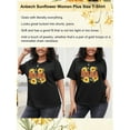 thumbnail image 6 of Anbech MAMA Sunflower Plus Size T-Shirts for Women Graphic Sunflower with Butterflies Print Oversize Short Sleeves T-Shirt with Round Neck, 6 of 9