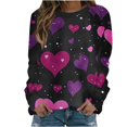 thumbnail image 2 of PNTUTB Valentines Sweatshirt for Women Fashion Heart Print Casual Crew Neck Long Sleeve Hoodless Pullover Sweatshirts, 2 of 6