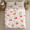 thumbnail image 5 of Cheerful Cherry Pattern Autumn Sofa Organic Repeat, Cozy Botanical Garden Scene, Warm Flannel Blanket for Sunroom and Reading Nook, Garden Lovers Thanksgiving Gift, Artistic Home Decor, 5 of 9