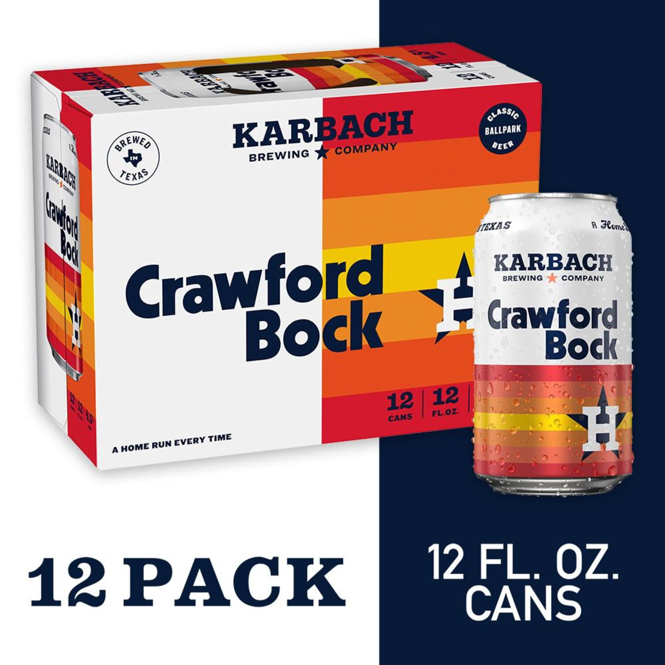 Karbach Brewing Company Crawford Bock Craft Beer, 12 pack, 12 fl oz Aluminum Cans, 4.5% ABV