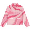 thumbnail image 4 of Jackets for Women Winter Coat Jackets Flannel Stand Collar Jacket(Pink Abstract Wavy Design Art,Size:S-4XL), 4 of 7