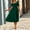 Green, variant on Womens Summer Puffy Short Sleeve Square Neck Smocked Tiered Ruffle Midi Dress