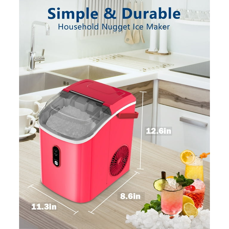 Countertop Nugget Ice Maker, 8 Ice Cubes Ready in 10 Mins Up to