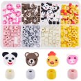 thumbnail image 1 of 1 Box 240Pcs Animal Beads Bulk Handmade Polymer Clay Beads Assorted Animals Head Bead Panda Bear Chicken Pig Beads Small Cylinder Colorful Acrylic Beads for Jewelry Making Beading Supplies, 1 of 6