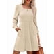 thumbnail image 1 of Vestido Estilo Babydoll Informal de Otoño con Cuello Cuadrado y Larga para Mujer. Albaricoque S, 1 of 7
