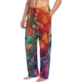 thumbnail image 6 of Yiaed Butterfly Flower Cascade Print Men's Lounge Pants, Loose PJ Bottoms, Long Pajama Pants for Men-Medium, 6 of 6