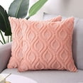thumbnail image 1 of Funda de almohada decorativa de 18 x 18 pulgadas, funda de almohada bohemia de piel sintética, suave funda de cojín de felpa beige para sofá, sala de estar, dormitorio, juego de 2 Ormromra WMPH-1580-8, 1 of 8
