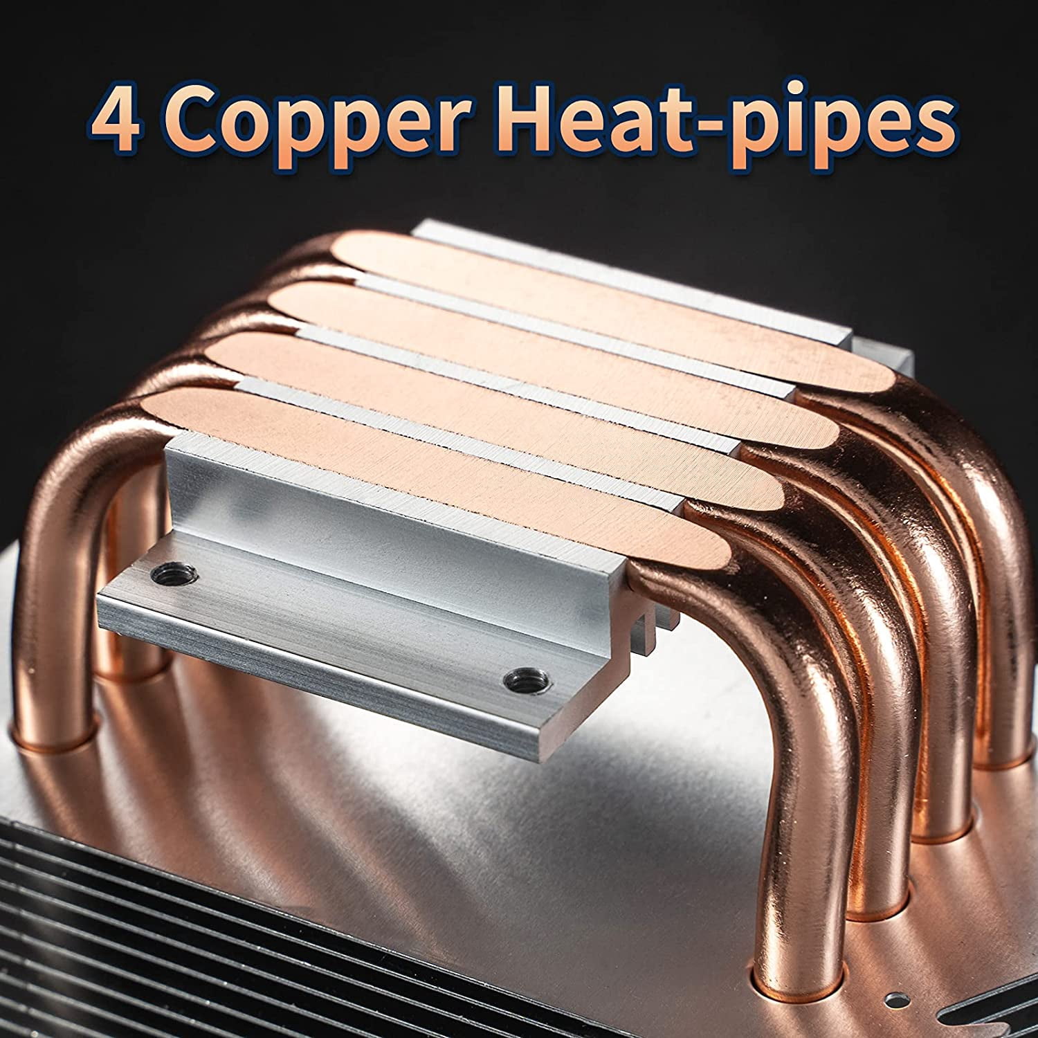 CR1400 RGB CPU Air Cooler, 92mm PWM Cooler with 4 Heat Pipes, Removable Computer PC Fans Easy to Install, Quiet Rainbow Cooling Fan for Intel LGA 1851/1700/1200/1151, AMD AM4 AM5, Black