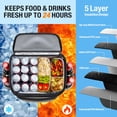 thumbnail image 4 of Mochila refrigeradora OCKLILY para 40 latas, a prueba de fugas, color gris, 4 of 7