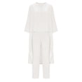 thumbnail image 7 of Ashirexll Two Piece Sets for Women, Outfits for Women, Spring Fall Round Neck Casual Solid Color Linen Long Sleeve Pants Suit Set, 7 of 7