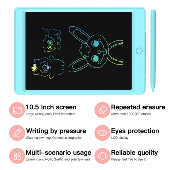 TFixolLCD Writing Tablet 10.5 Inch Doodle Drawing Pad Handwriting Colorful Board with Magnetic Stylus for Toddler Kids Office Educational and Learning Toy Gifts for 3-6 Years Old Boy and Girls Childre