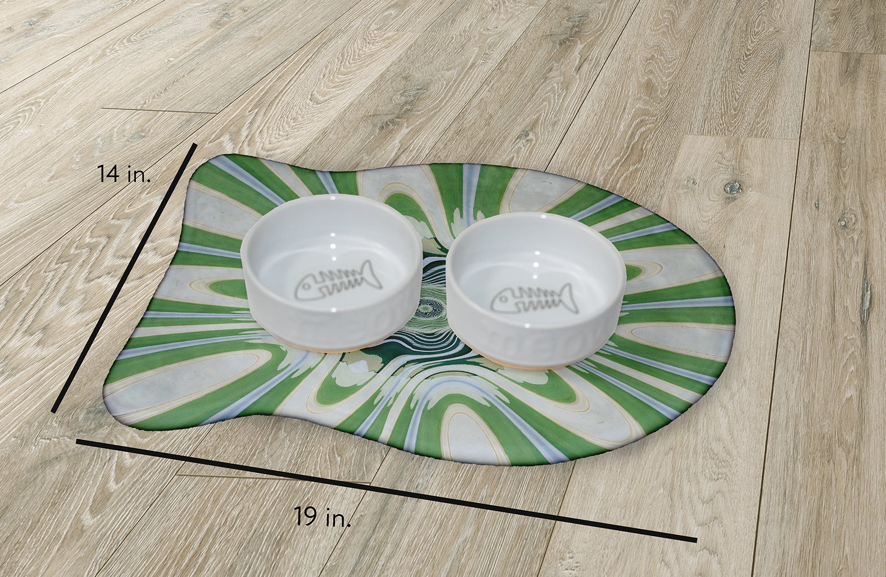 Simply Daisy Froggy Flower Fish Shape Pet Feeding Mat for Cats