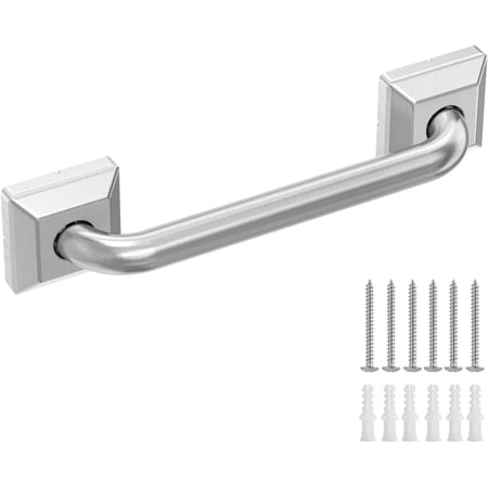 9 Inch Bathroom Grab Bar, Anti Slip Square Shower Bars Safety, 304 Stainless Steel Shower Handles,Hand Rails for for , Senior, , Handicap