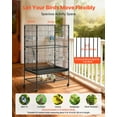 thumbnail image 2 of VEVOR Bird Cage, 31.5 x 20.5 x 52 inch, Flat Top, Wrought Iron Bird Flight Cage with Perches, Slide-Out Tray and Plastic Feeders, Casters, for Parrot, Blue Tit, Cockatiel, Canary, and Monk Parakeet, 2 of 9