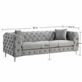 thumbnail image 2 of Morden Fort Couches for Living Room, Sofas for Living Room Furniture Sets, Chair, Couch and Sofa 3 Pieces, Fabric, Dutch Velvet Silver Grey, 2 of 7