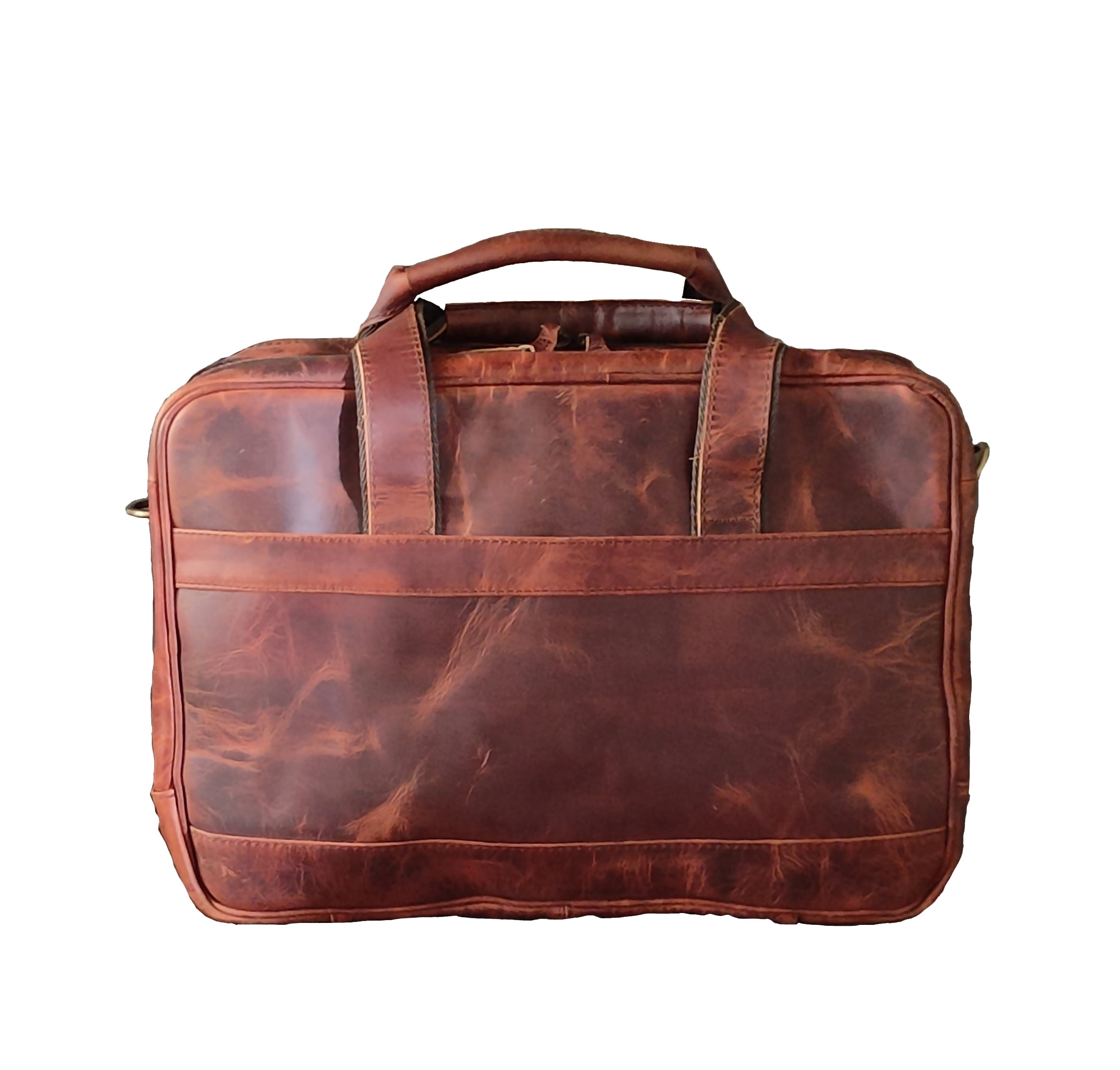 Buffalo Leather Briefcase 15 Inch Laptop Messenger Bag For Unisex