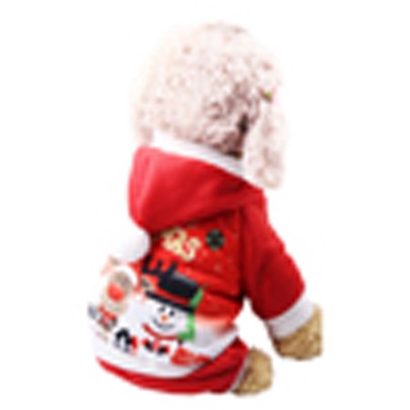 Dogs Christmas Jumpers Pet Cat Santa Costume Clothes Puppy Dog Christmas Xmas Winter Hoodie Jumper ()