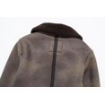 thumbnail image 4 of HH TRAF Chaqueta corta de invierno para mujer, cálida, de un solo lado, reversible, con cremallera, estilo retro, con bolsillos decorativos, prendas de vestir exteriores, 4 of 4