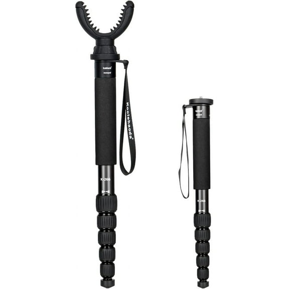 Fooletu Shooting Stick Monopod with 360 Degree Rotate U Yoke Holder Gun Pod Rifle Rest