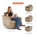 thumbnail image 3 of Beautiful Louisa Swivel Chair by Drew Barrymore, Latte, 3 of 9