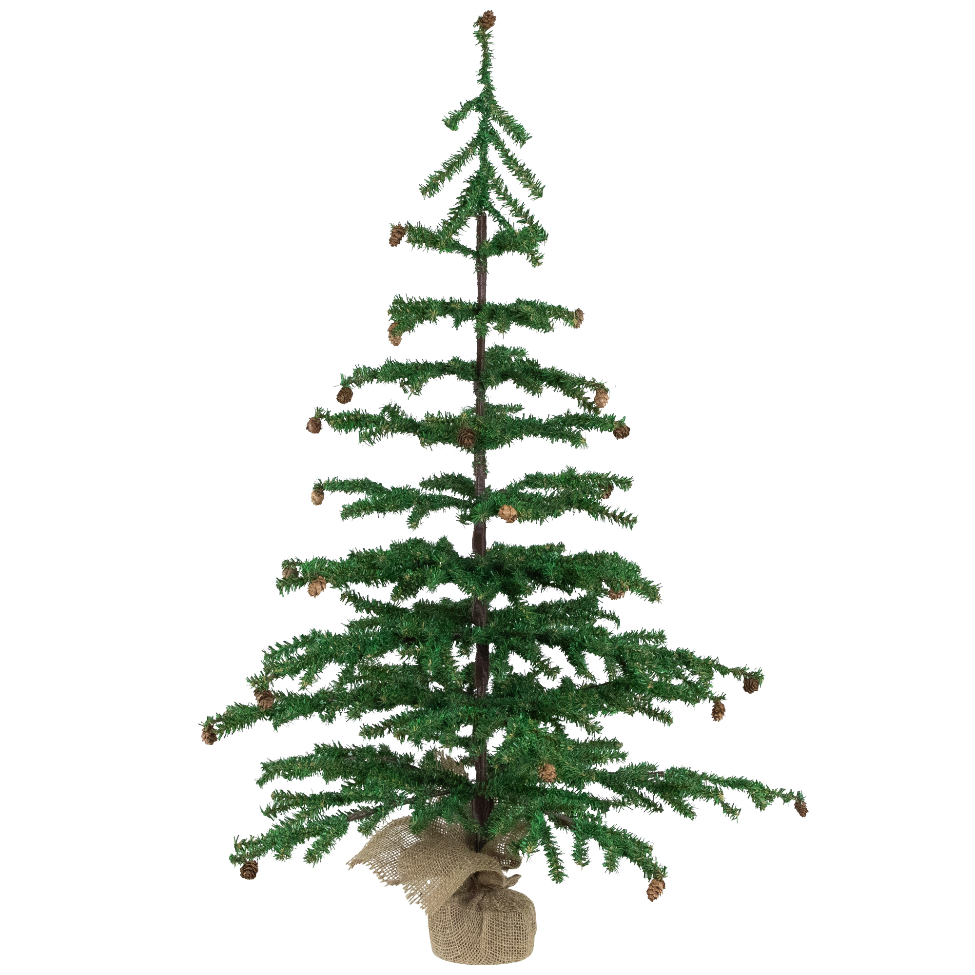 Northlight Medium Artificial Christmas Tree with Mini Pine Cones in Burlap Base - 3' - Unlit