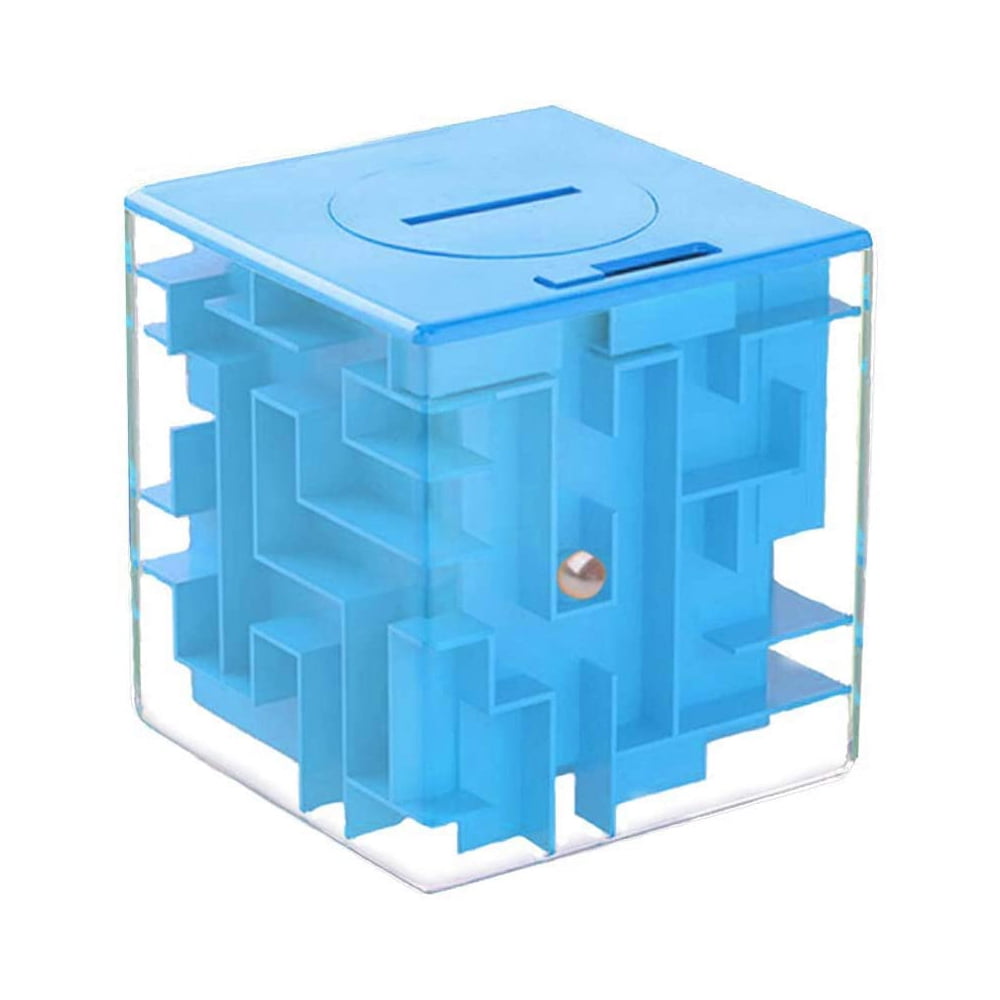 3D Cube puzzle money maze bank saving coin collection case box fun brain game Z0 