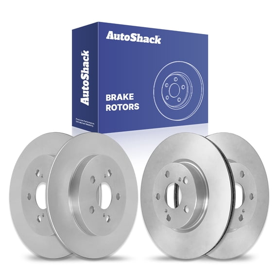 AutoShack Front Vented & Rear Solid Brake Rotors 4-PC Set Replacement for 2020-2021 Toyota Corolla 2019-2022 Toyota Prius Prime