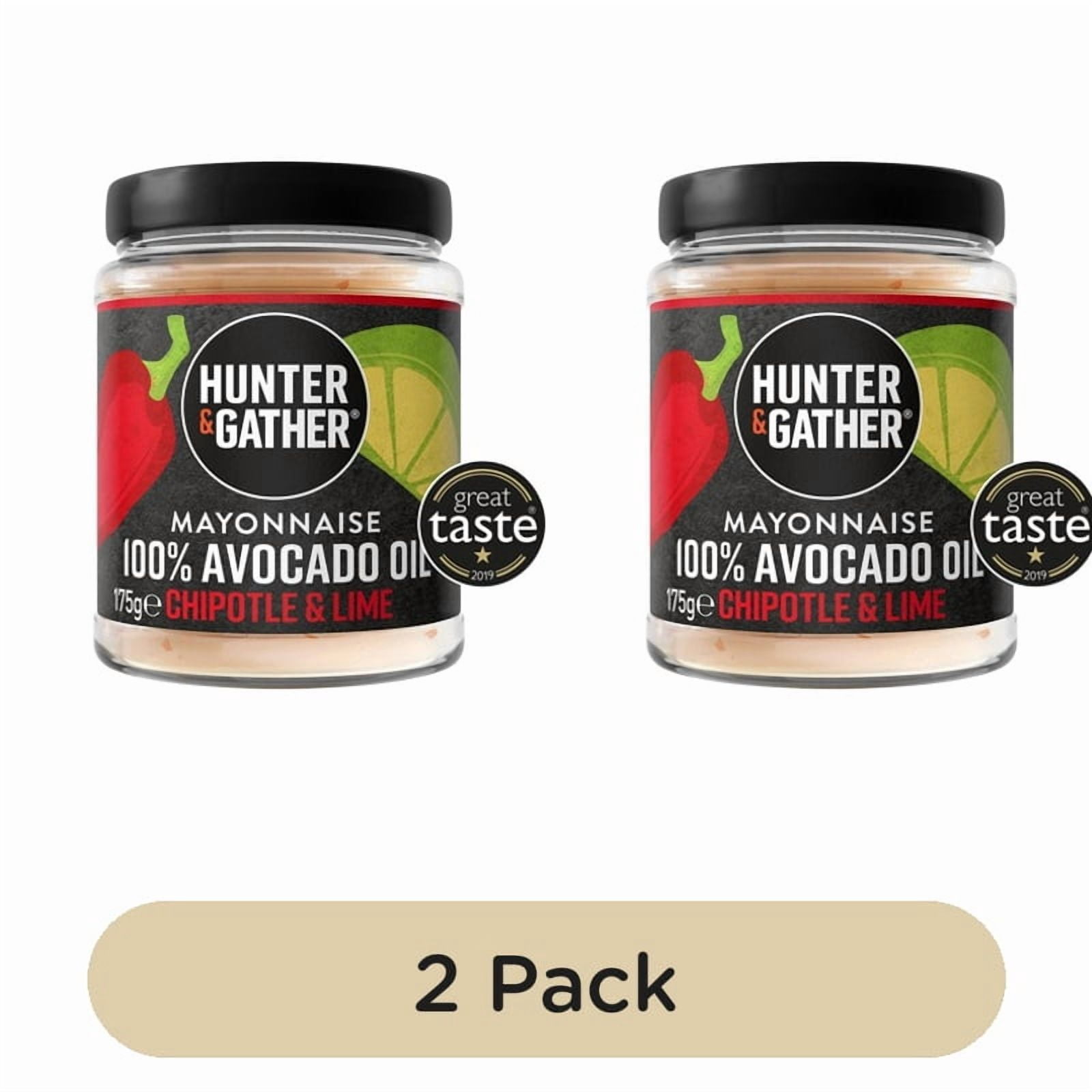 Hunter & Gather Chipotle & Lime Avocado Oil Mayonnaise 175g, British Import (Pack of 2)