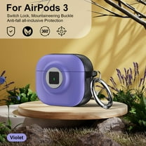 Dteck for AirPods 3rd Generation 2019 Case with Secure Lock, Compatible with Wireless Charging, Full Drop Protection for AirPods 3 with Keychain,Purple