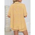 thumbnail image 4 of Musefolio Womens Gingham Button Up Pajama 2 Piece Lounge Set with Chest Pocket and Elastic Waist S-XXL, 4 of 4