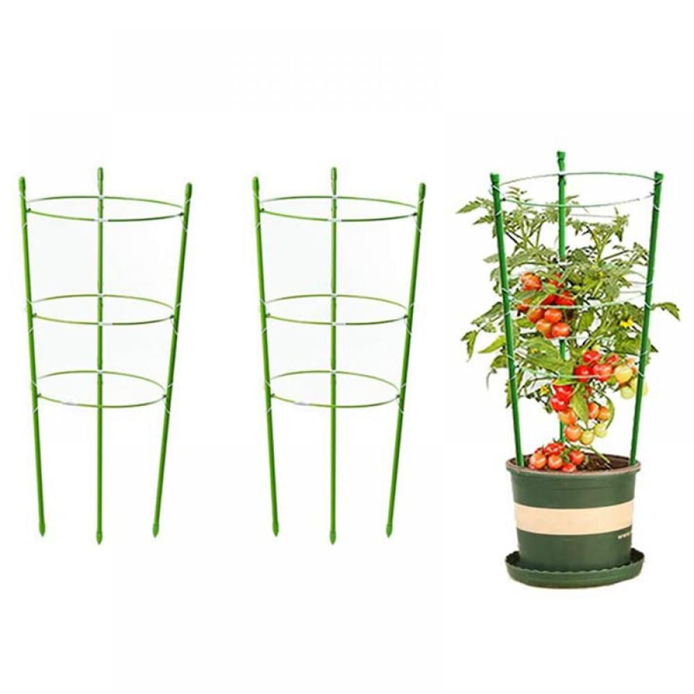 3 Pack+9 Connecting Rod+20 Clips Tomato Cages Cucumber Plant Support Stakes Trellis for Climbing Potted Plants Indoor Houseplant Outdoor Garden Heavy Duty Support H47.2'' 