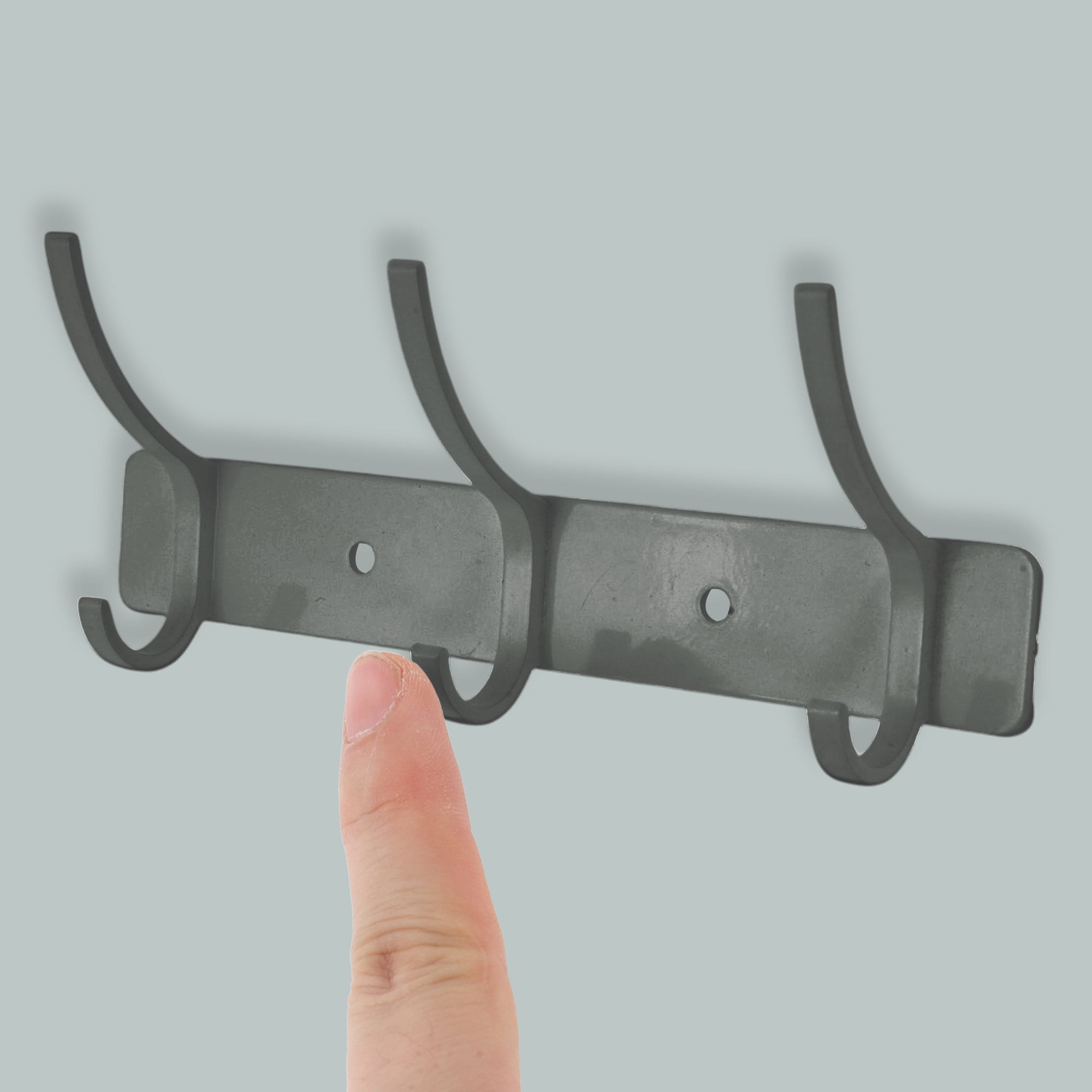 Unique Bargains Coat Rack Wall Mount Hook Light Gray 6.9x1.2x6
