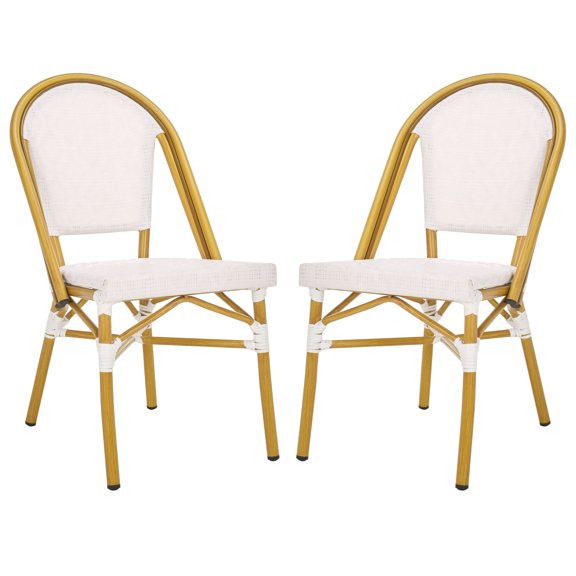 Safavieh Lydia Aluminum Outdoor Bistro Chair - Set of 2, White