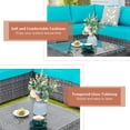 thumbnail image 6 of Walsunny 5 Pieces Patio Furniture Sets, Wicker Outdoor Sectional Furniture with Glass Table and Cushions, Rattan Patio Conversation Sets for Garden, Poolside, Backyard(Blue), 6 of 8