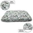 thumbnail image 3 of Birds Pet Bed, Cartoon Style Illustration of Long-Eared Owl and Great-Grey Owls, Chew Resistant Pad for Dogs and Cats Cushion with Removable Cover, 24" x 39", Blue Grey Salmon, by Ambesonne, 3 of 4