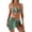 Mint Green, variant on WREESH Womens 3 Piece Swimsuits Bikini Set with Sarong Bathing Suit Beach Cover Up Wrap Skirt Deep V-Neck Swimsuit Split Swimsuit Green