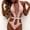 Pink, variant on EGNMCR Womens Swimsuits Women Bandage Deep V Neck Bikini Swimsuit Bathing Suit Swimwear