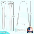 thumbnail image 3 of Tongue Scraper for Adults (3 Pcs), Stainless Steel Tough Tongue Cleaner for Oral Hygiene & Fresh Breath by EcoEarth, 3 of 8