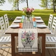 thumbnail image 4 of Table Runners 90 Inches Long Dress Scarves, Pink Flowers Yak Farmhouse Coffee/Dining/Kitchen Table Runner for Living Room, Vintage Spring Floral Bathtub Retro Art Rustic 13x90 Inch, 4 of 9
