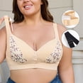 thumbnail image 4 of TOWED22 Daisy Bras for Older Women, Snap Front Bra,Everyday Sleep Bras,Convenient Front Close Button for Women No Wire(Light Yellow,46E), 4 of 9