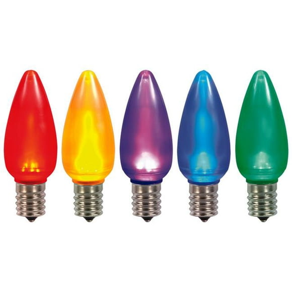 C9 Ampoules de Remplacement LED en Céramique avec des Lumières Multicolores - Pack de 5