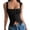 Black, variant on Qiopertar Womens Crop Tops Square Neck Sleeveless Ribbed Knit Summer Tank Tops Button Down Asymmetric Casual Fashion Tops Black L