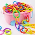 thumbnail image 2 of WORGEOUS 35 piezas de enlaces para bebés anillos Geométricos Cadenas de enlace de juguetes anillos para bebés juguetes a mano, 2 of 8