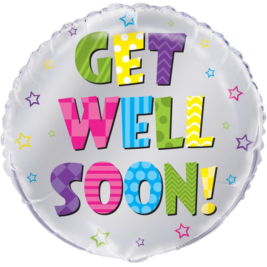 18" Foil Bright Get Well Soon Balloon - Walmart.com