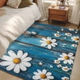 thumbnail image 5 of Blue Wooden Daisy Large Area Rugs for Bedroom Living Room, Non Slip Carpet Bedside Rug, Vintage Farmhouse Butterfly Flowers Rectangular Floor Cover Kitchen Accent Rug 4'x6' for Dining Room/Office, 5 of 9
