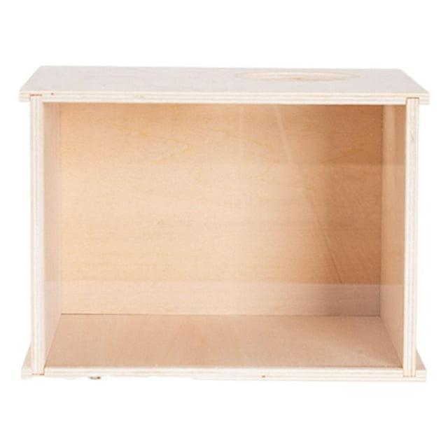 jinwen DIY Wooden Hamster Digging Box Clear Acrylic Viewing Panel Multipurpose Stable Structure Easy to Assemble with Lid Enclosure Size M