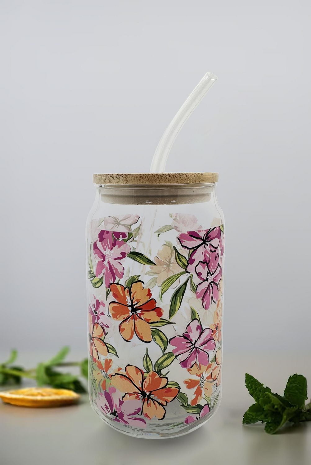 Mainstays can glass leaf pink