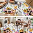 thumbnail image 5 of Rectangle Area Rugs 4 x 6 Ft, Spring Dog Non-Slip Residential Carpet, Vintage Watercolor Botanical Floral Sunflower Indoor Crawling Mats Runner Rugs for Living Room/Dining Room/Bedroom, 5 of 8